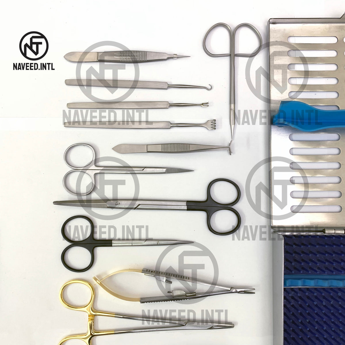 Facial Plastic Surgery Instrument Set 14-Piece with Stainless Steel Autoclavable Tray | TC Instruments