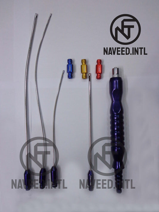 8 Pcs Liposuction Cannulas Fat Grafting Transplantation Cannula Set with Luer Lock Handle