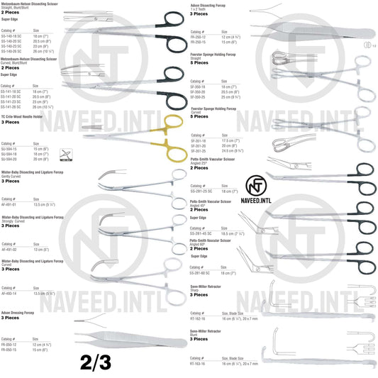 Cardiac Catheterisation Surgical Instrument Set | Cardiovascular Cath Lab Kit | Potts-Smith Vascular Scissors, DeBakey Vascular Clamps, Metzenbaum-Nelson Scissors, TC Crile-Wood Needle Holder & Gelpi Retractor | German Stainless Steel