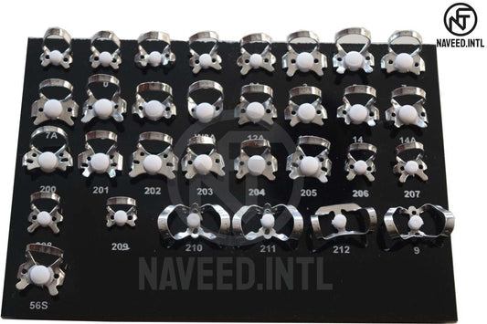 Dental Rubber Dam Clamp Set – 31 Pieces Endodontic Isolation Kit with Black Tray | Professional Dental Instruments