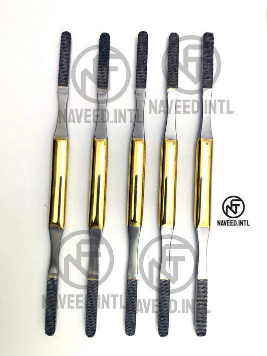 Fomon nasal bone files with tungsten carbide rasping surfaces for ENT surgery 24k Gold Plated Solid Handle