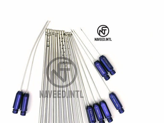 Full Body Liposuction Cannula Set with Syringe Stand Fat Grafting Plastic Surgery 25 Pieces Luer lock Kit