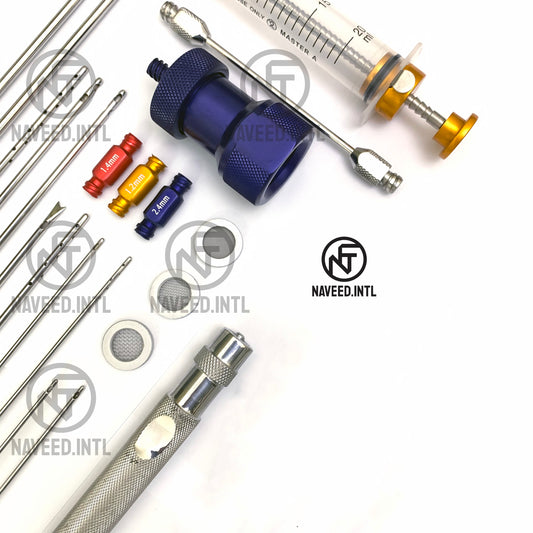 Nano fat transfer cartridge supplied with three different mesh sizes