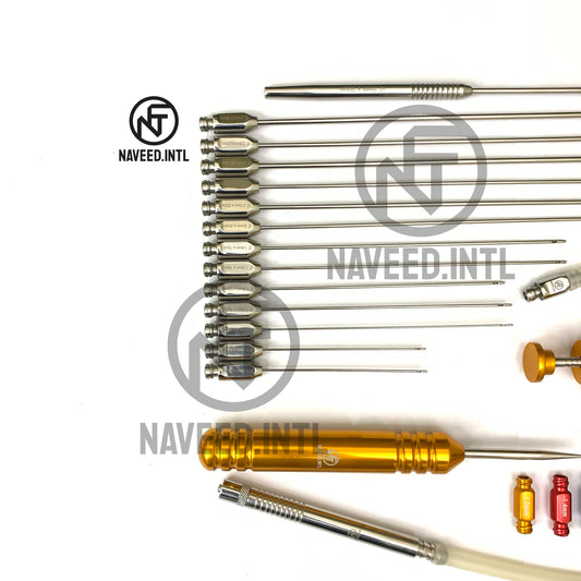 Liposuction Cannulas Facial Fat Grafting Transplantation Cannulas Liposuction Set of 28 PCs