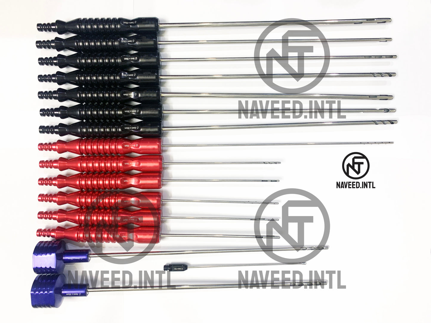Liposuction Cannula Set of 16 Pieces Fat Grafting Power Handle and Tommy Hub Kit
