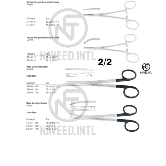 Mastoid Surgery Surgical Instrument Set | ENT Otology Kit | Bellucci Micro Scissor, House Curette, Barbara Ear Pick, Fisch Dissector, Plester Knife, Mayo Super Edge Scissors | German Stainless Steel