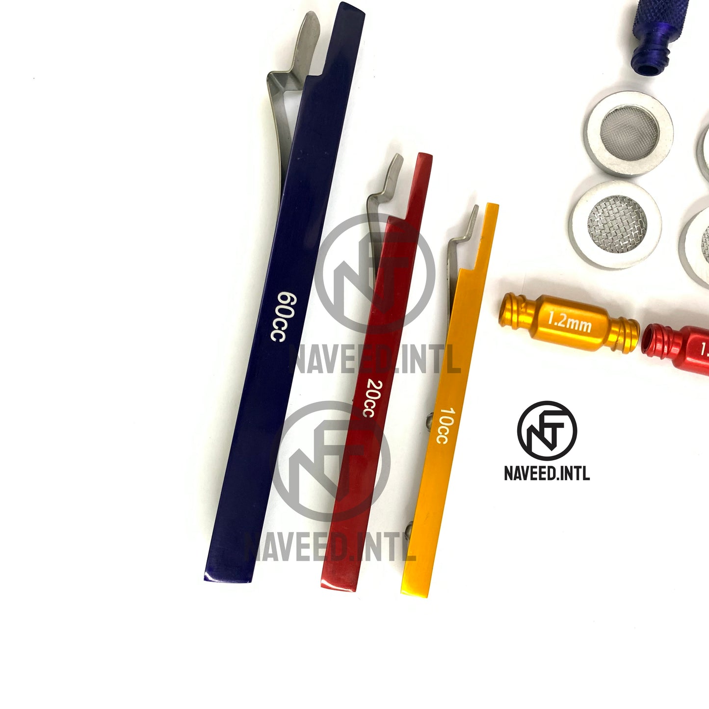Nano Fat Transfer Processing Cartridge Set with 3 Converters, 3 Syringe Caps and 3 Locks