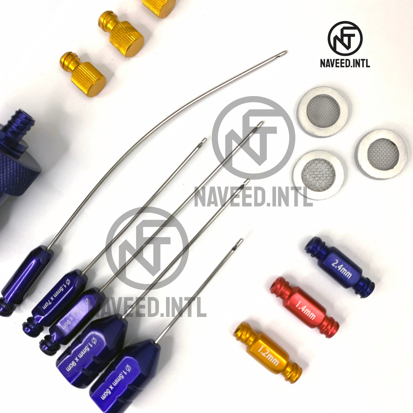 Nano Fat Transfer Set Face Surgery Liposuction Cannulas with 5 cannulas 3 Converter and 3 Syringe Cap