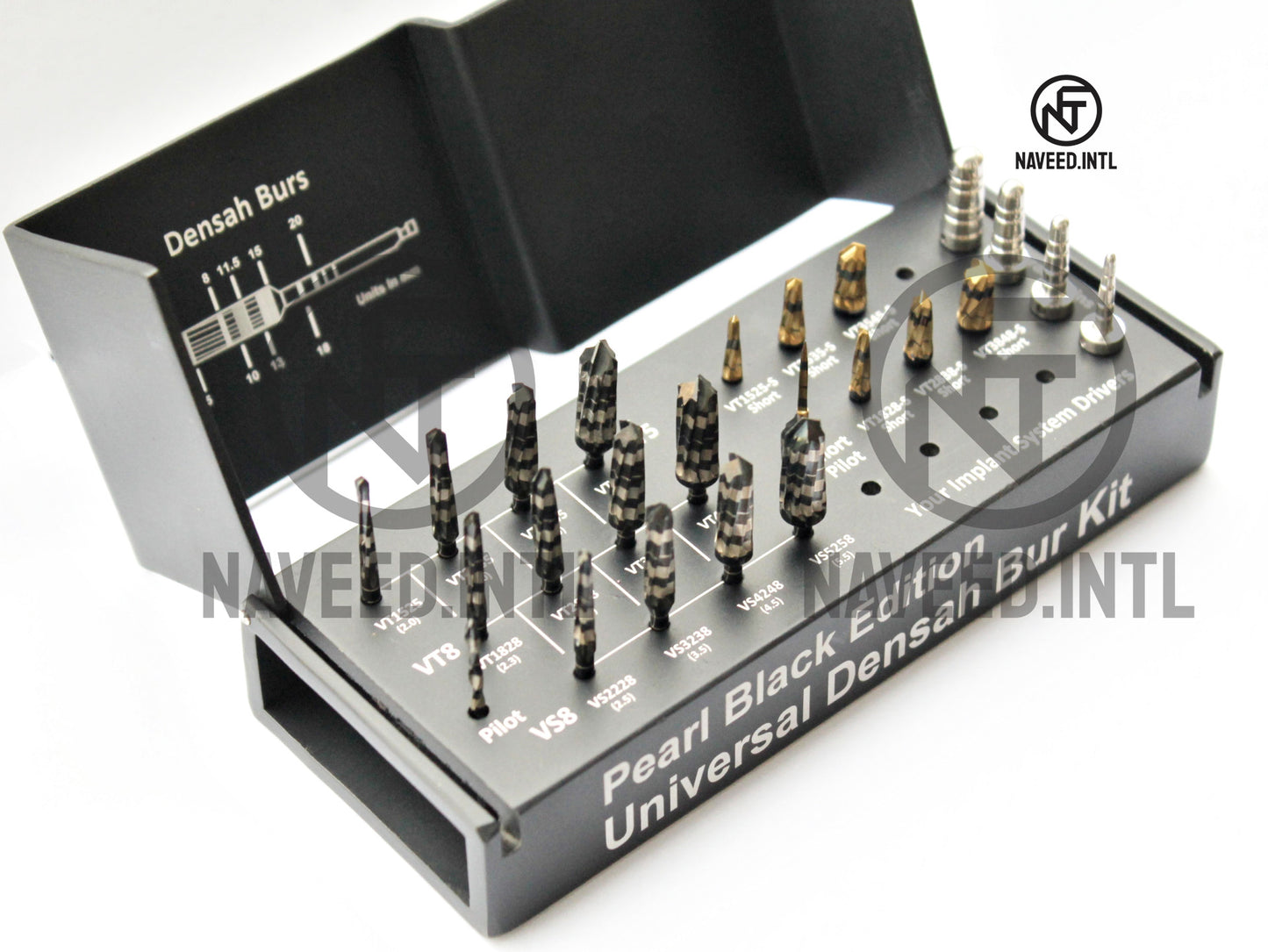 Pearl Black Universal Osseodensification Bur Kit 24 Pieces Excellent Quality