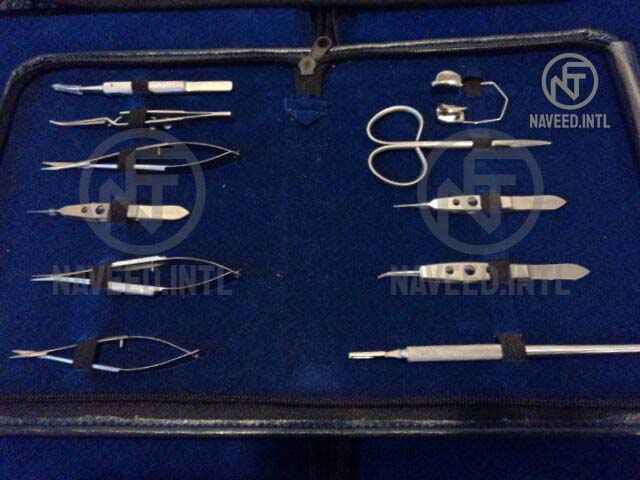 Set of 11 Pieces Eye Micro Minor Surgery Veterinary Ophthalmic Instrument Kit