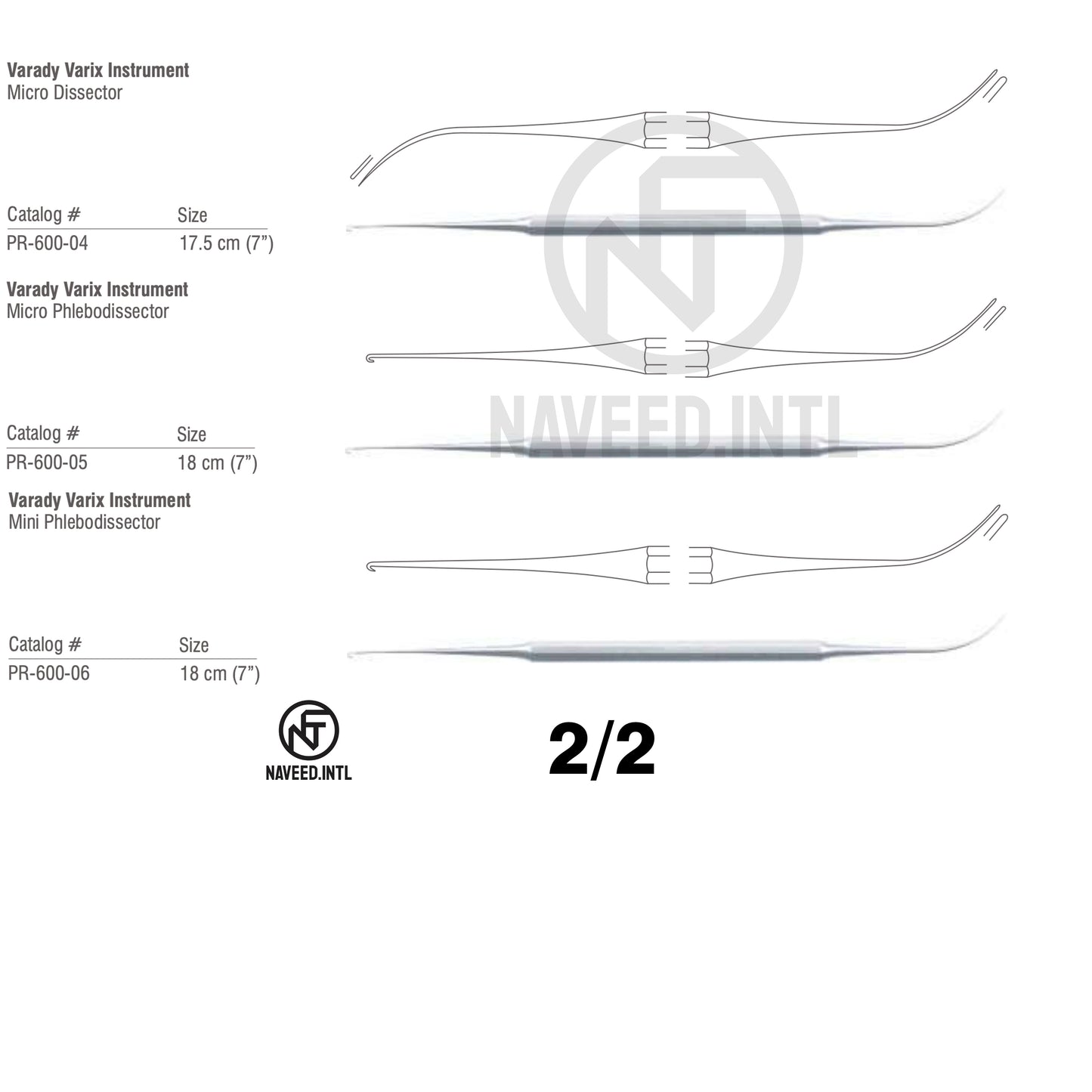Varices Operating Surgical Instrument Set | Varicose Vein Surgery Kit | Varady Varix Instruments, Nabatoff Vein Probes, Koeing Ligature Conductor, TC Needle Holders, Halsted-Mosquito Forceps & Wound Retractors | German Stainless Steel