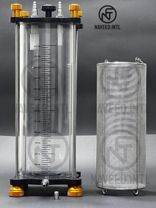3000ml fat collection jar with polycarbonate tube and anodised aluminium caps