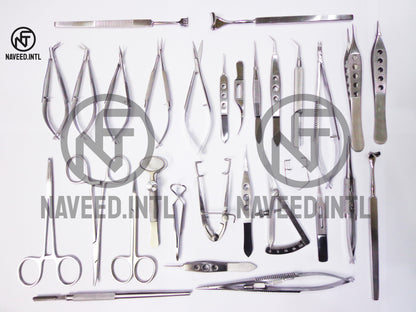 30 PCs Set O.R Grade Basic Ophthalmic Eye Micro Surgery Surgical Instruments Kit