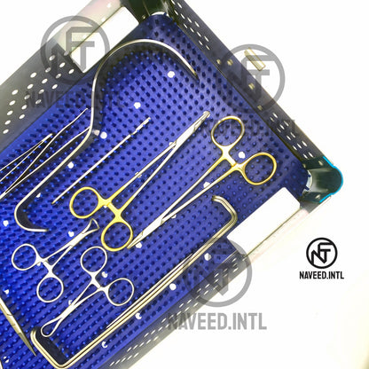 Lightweight autoclavable double-story surgical instrument tray made from anodised aluminium. Reusable two-tier design for instrument sterilization, storage and organization.