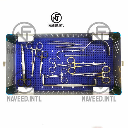 Lightweight autoclavable double-story surgical instrument tray made from anodised aluminium. Reusable two-tier design for instrument sterilization, storage and organization.