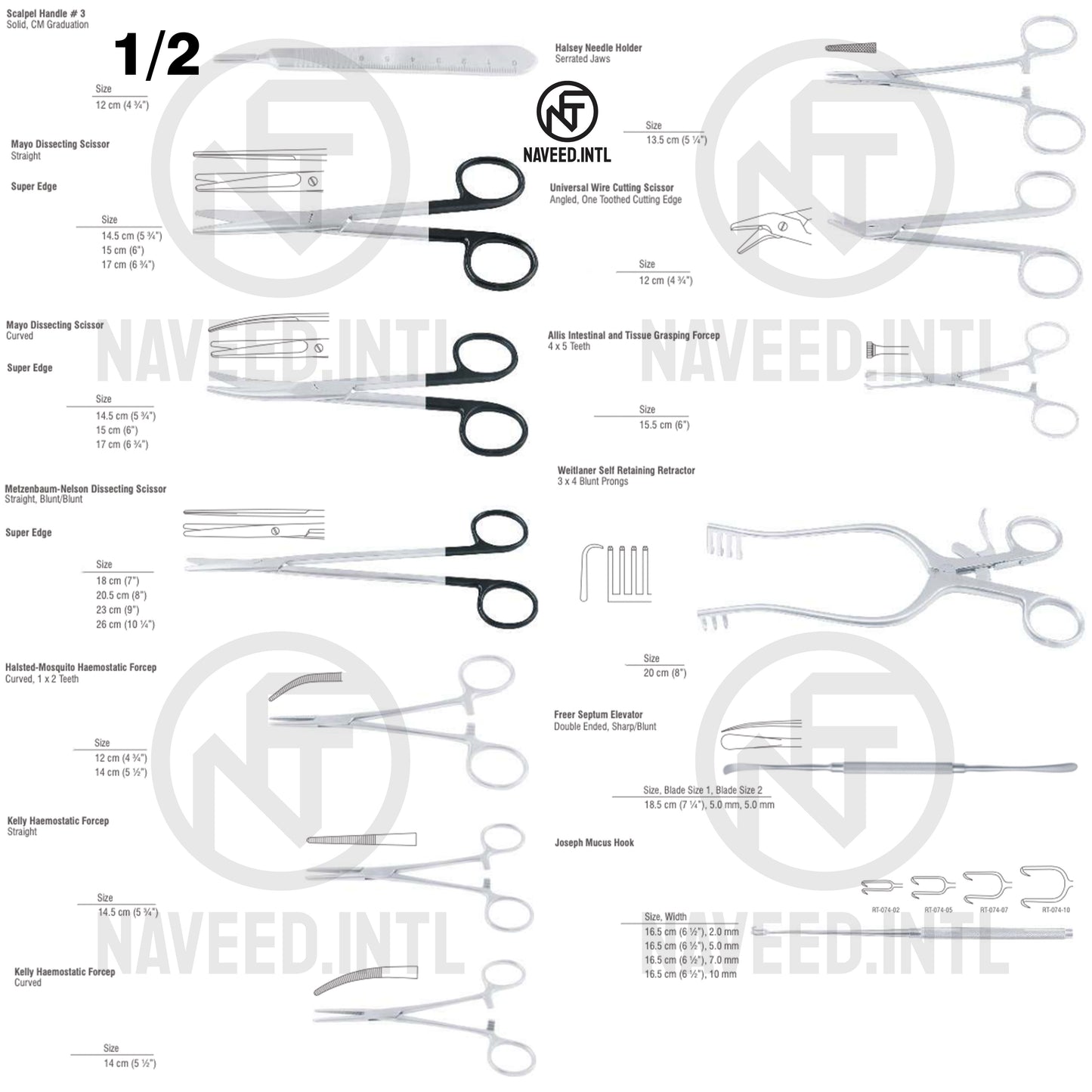 Basic Ear Surgical Instrument Set | ENT Dissecting Scissors, Haemostatic Forceps, Retractors & Ear Curettes – Complete Operating Room Kit