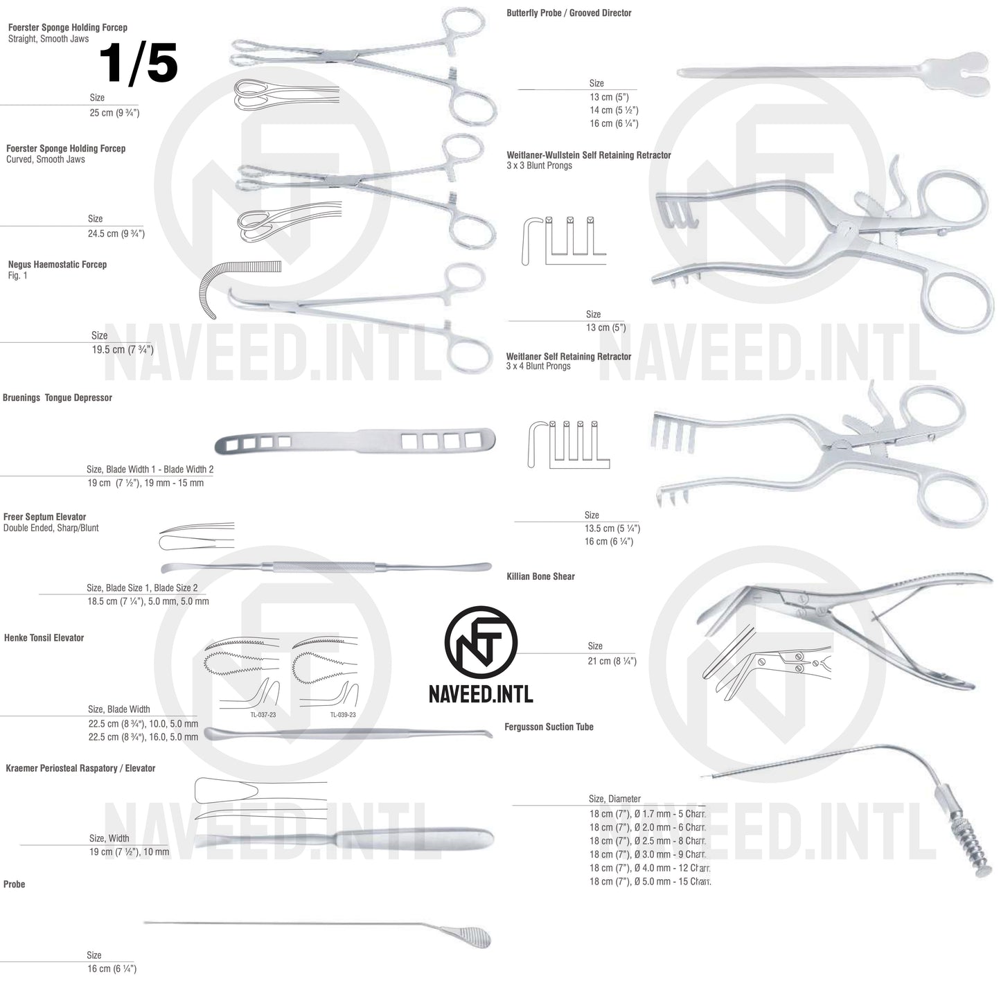 Basic Throat Surgery Set | Complete ENT Surgical Instrument Kit | Tonsillectomy, Tracheotomy & Neck Dissection Tools | Stainless Steel | Professional Grade