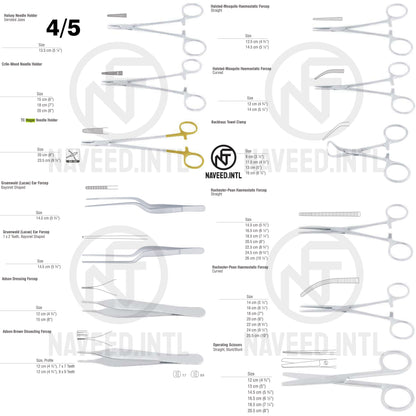 Basic Throat Surgery Set | Complete ENT Surgical Instrument Kit | Tonsillectomy, Tracheotomy & Neck Dissection Tools | Stainless Steel | Professional Grade