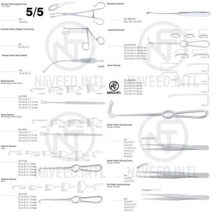 Basic Throat Surgery Set | Complete ENT Surgical Instrument Kit | Tonsillectomy, Tracheotomy & Neck Dissection Tools | Stainless Steel | Professional Grade