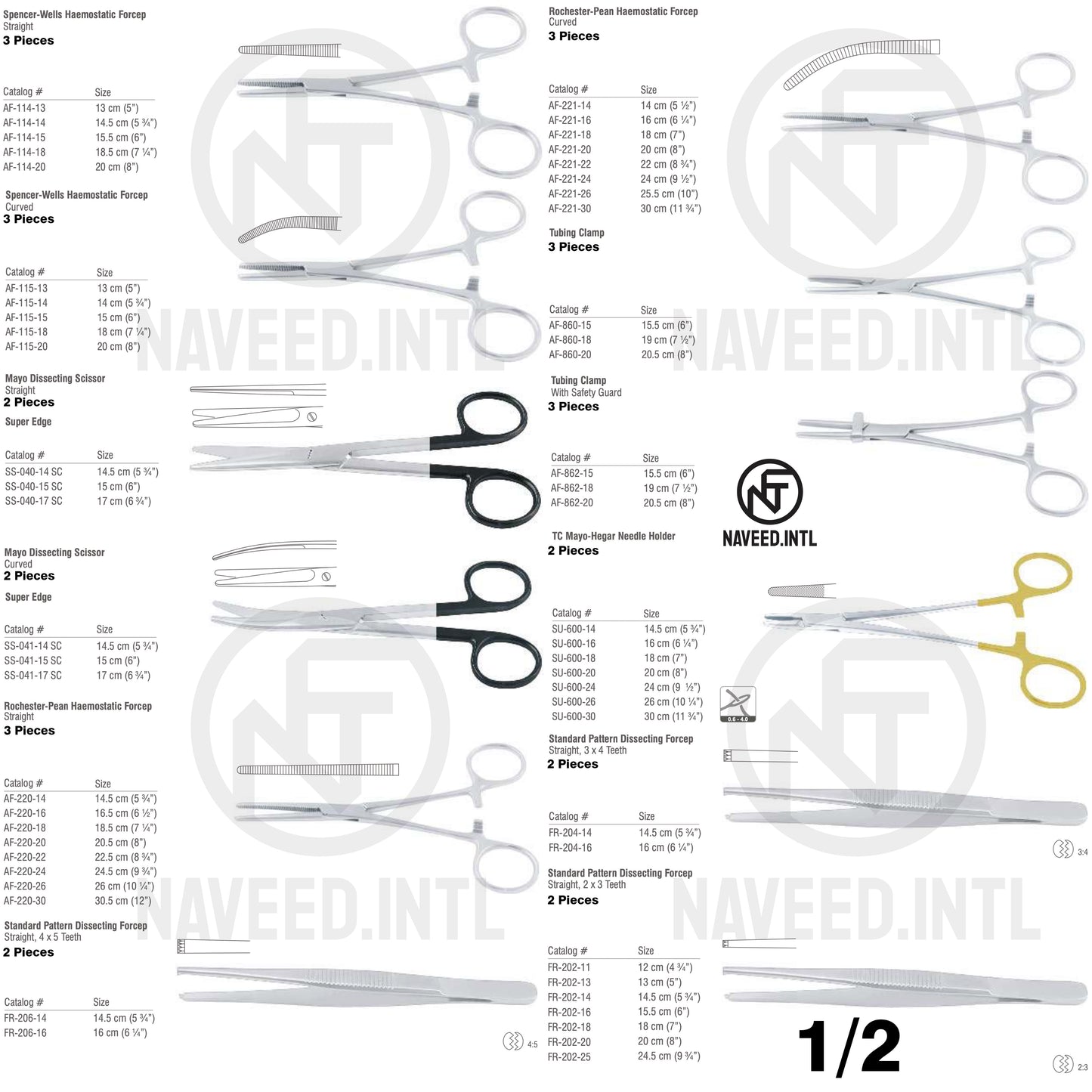 Chest Drainage Surgical Instrument Set | Thoracic Surgery Kit | Spencer-Wells Forceps, Rochester-Pean Forceps, Mayo Super Edge Scissors, TC Mayo-Hegar Needle Holder, Tubing Clamps & Foerster Sponge Forceps | German Stainless Steel