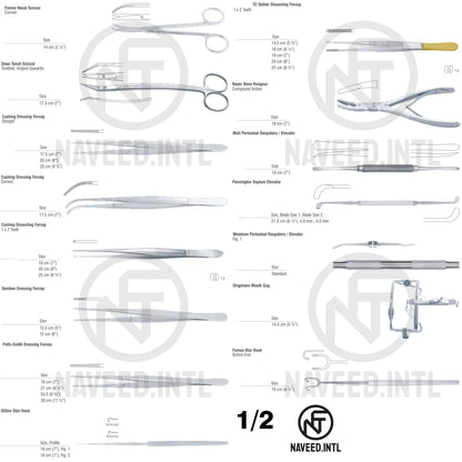 Cleft Palate Surgical Instrument Set | Complete 20-Piece Oral & Maxillofacial Surgery Kit | Scissors, Forceps, Elevators, Needle Holders, Osteotomes & Retractors