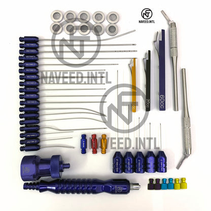 Liposuction Cannulas Set Complete Body Nano Fat Harvesting 23 Cannulas and Accessories A+