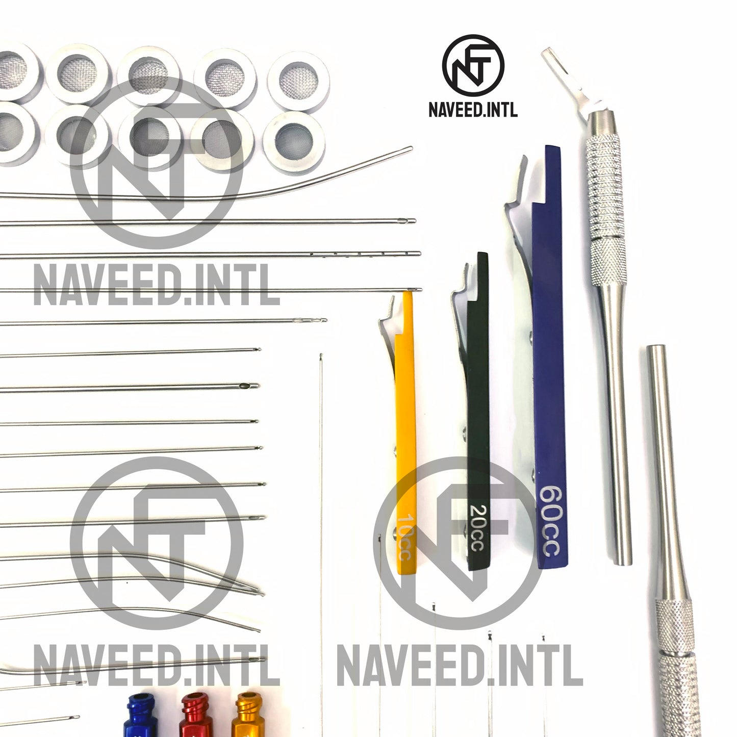 Liposuction Cannulas Set Complete Body Nano Fat Harvesting 23 Cannulas and Accessories A+