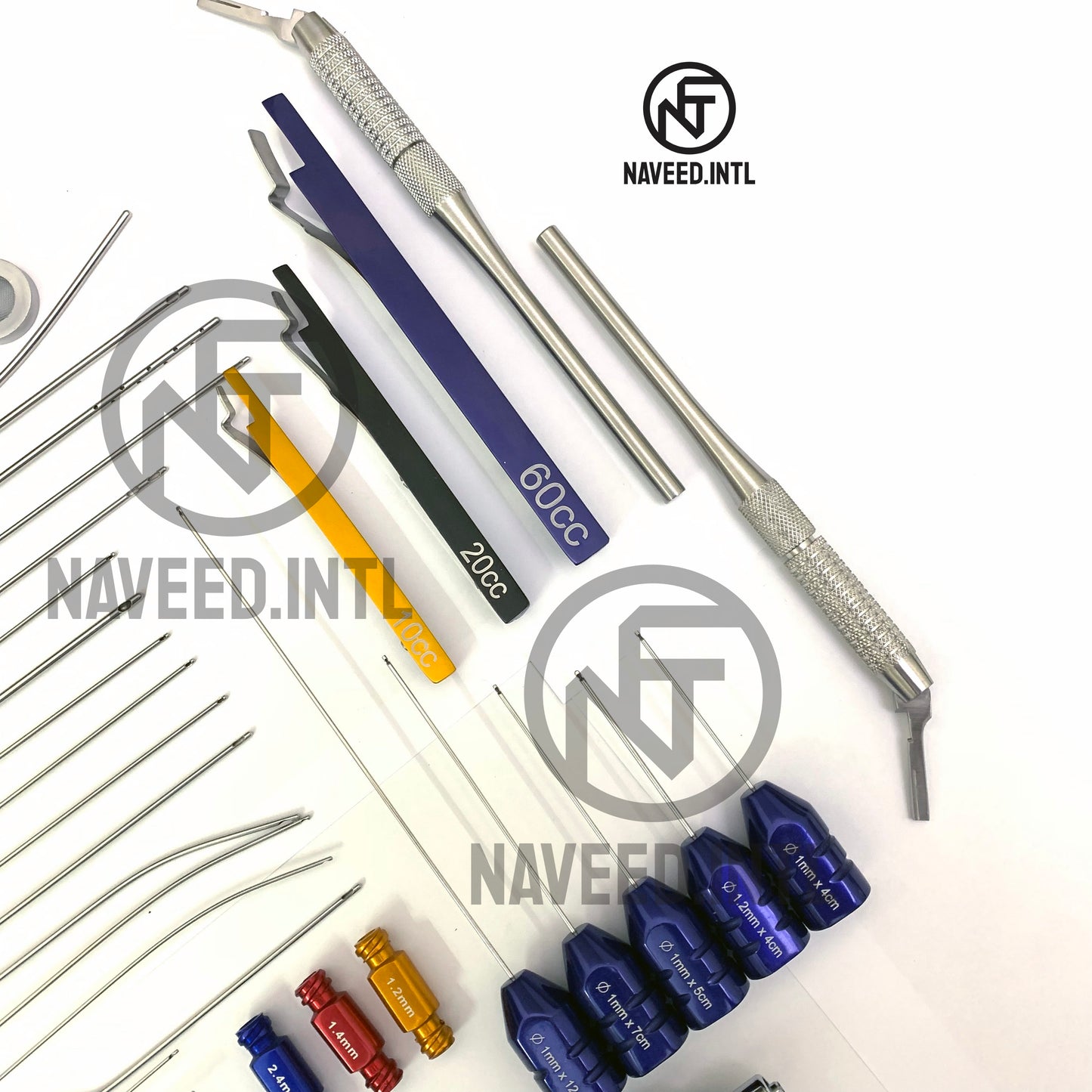 Liposuction Cannulas Set Complete Body Nano Fat Harvesting 23 Cannulas and Accessories A+