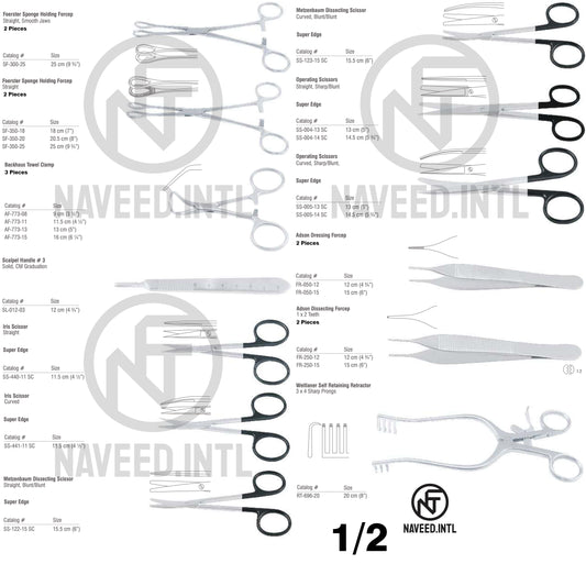 Cut Down Surgical Instrument Set | Vascular Access Venous Cutdown Kit | Metzenbaum Super Edge Scissors, Weitlaner Retractor, Halsted-Mosquito Forceps, Mayo-Hegar Needle Holder & Butterfly Probe | German Stainless Steel