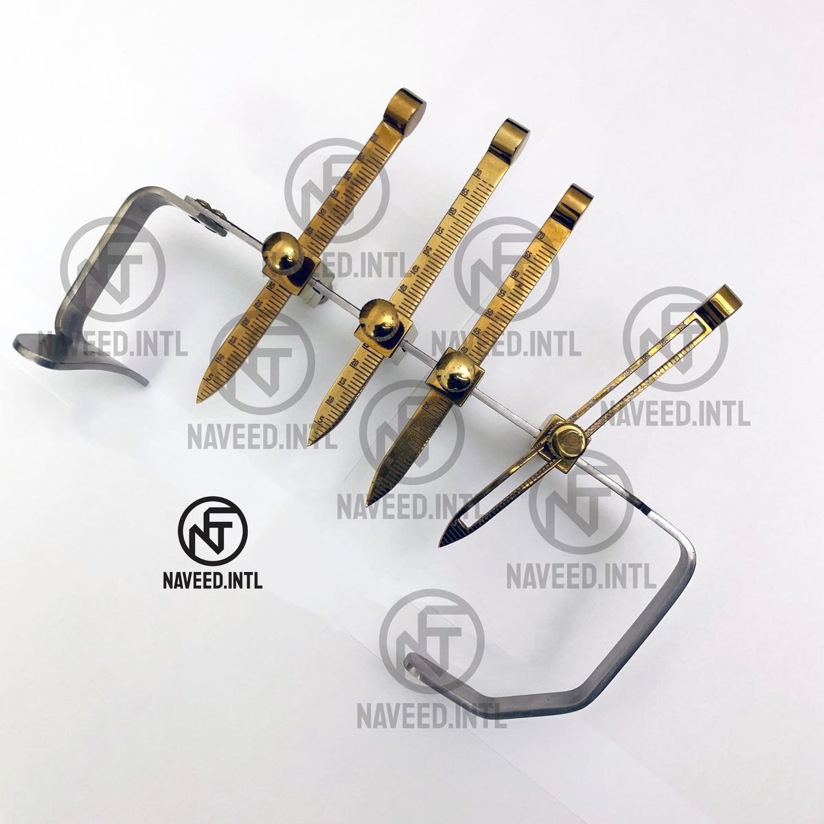 Davis Nasal Projectometer by Naveed International – Full Instrument View Showing Stainless Steel Construction for Rhinoplasty Nasal Projection Measurement