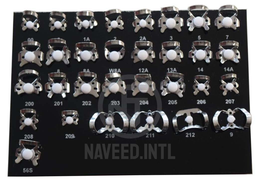 Dental Rubber Dam Clamp Set – 31 Pieces Endodontic Isolation Kit with Black Tray | Professional Dental Instruments