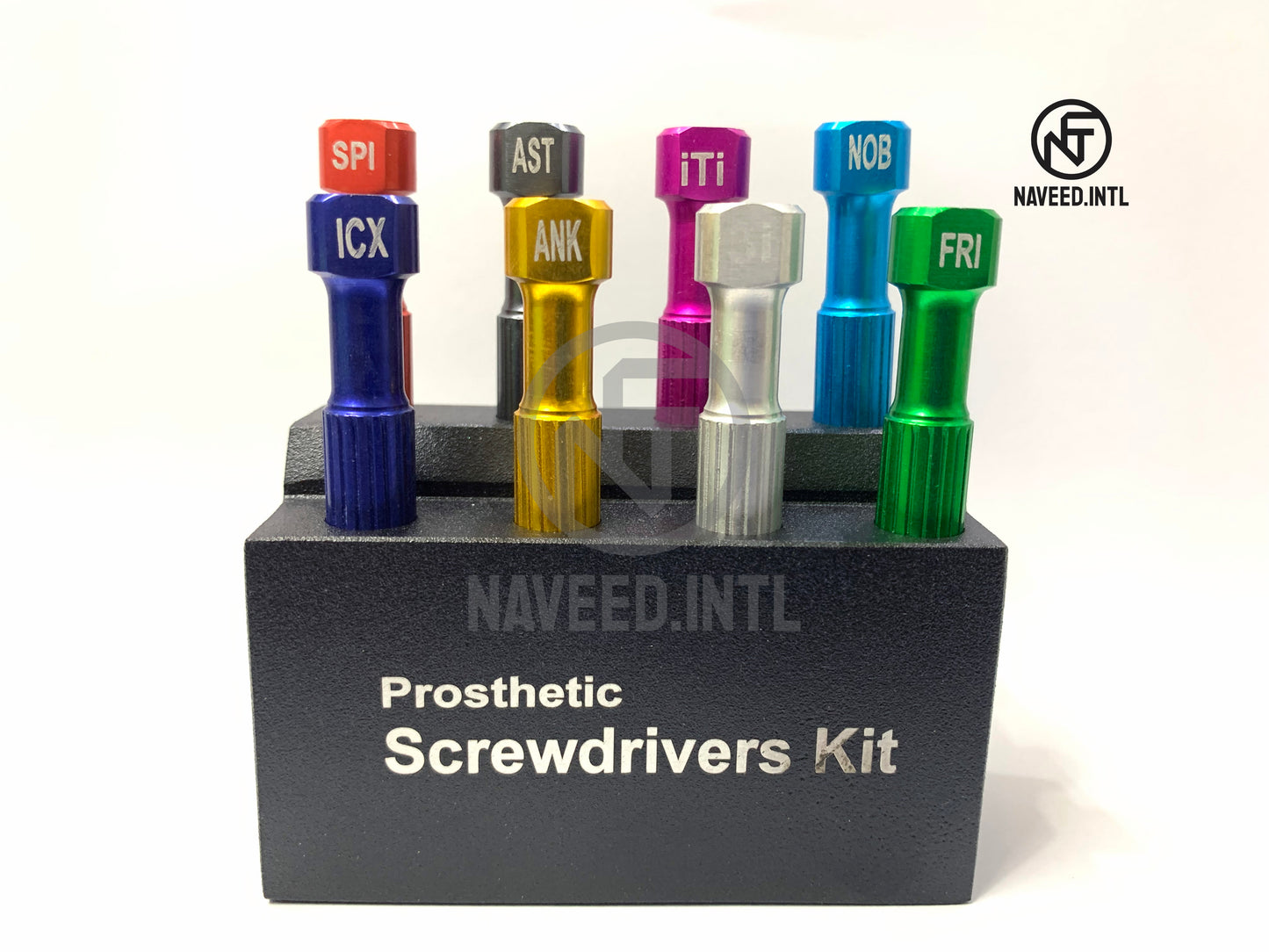 Dental Implant Screwdriver Kit – 8-Piece Color-Coded Implant Tool Set with Organizer (AST, 3i, ITI, NOB & More)