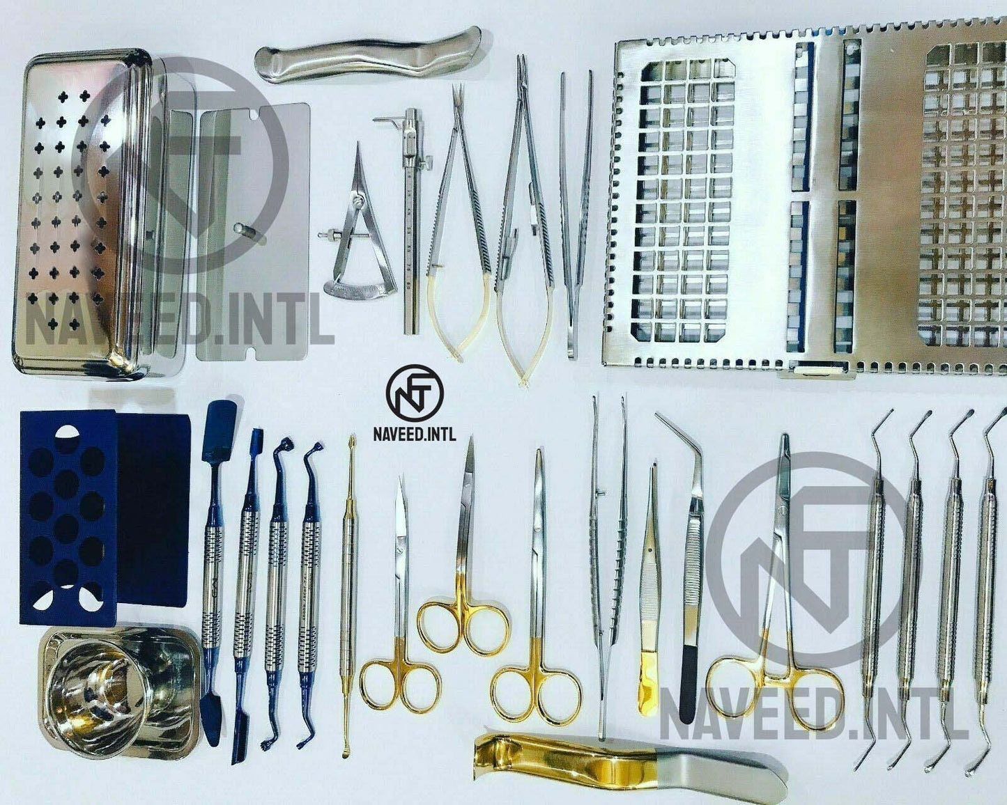 Dental PRF Box Kit – 28 Pieces Implant & Bone Grafting Surgical Instrument Set with Sterilization Cassette (CE)