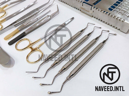 Dental PRF Box Kit – 28 Pieces Implant & Bone Grafting Surgical Instrument Set with Sterilization Cassette (CE)