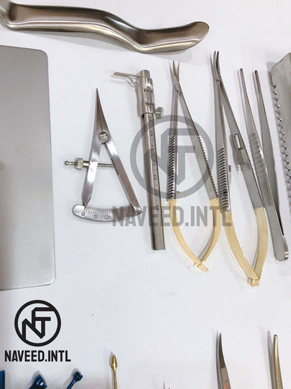 Dental PRF Box Kit – 28 Pieces Implant & Bone Grafting Surgical Instrument Set with Sterilization Cassette (CE)