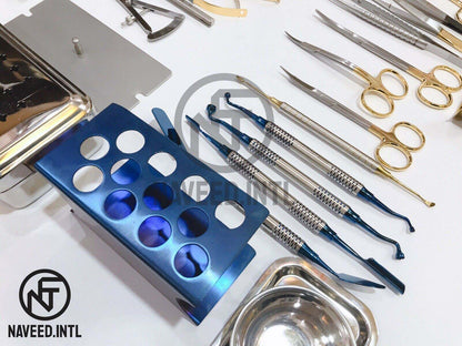 Dental PRF Box Kit – 28 Pieces Implant & Bone Grafting Surgical Instrument Set with Sterilization Cassette (CE)