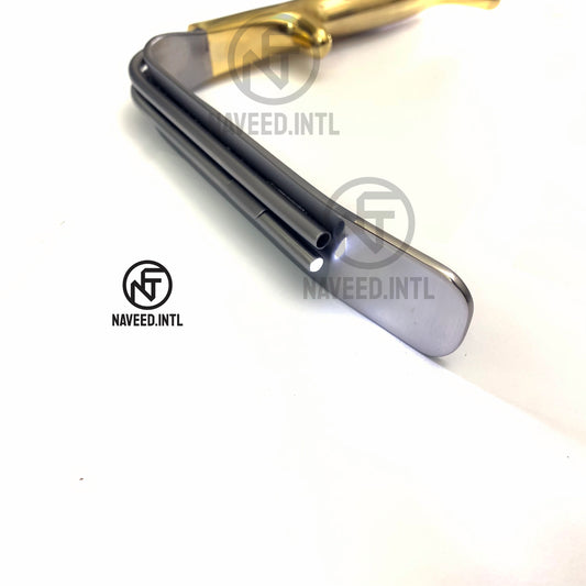 Ferreira surgical breast retractor with suction channel and light pipe glowing perfectly