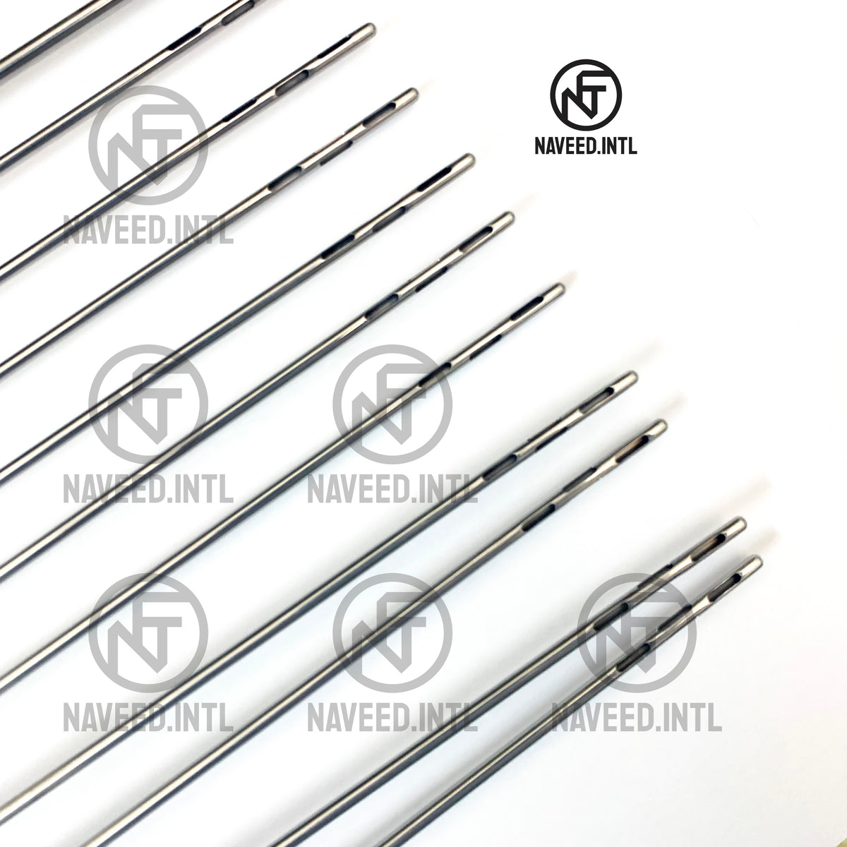 Color-coded fixed handle liposuction cannulas with red yellow green purple and black handles Tip More Detailed Image 1