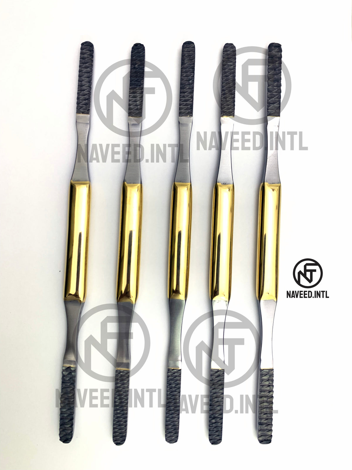 Fomon nasal bone files with tungsten carbide rasping surfaces for ENT surgery 24k Gold Plated Solid Handle