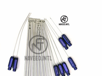 Full Body Liposuction Cannula Fat Grafting Plastic Surgery 24 Pieces Kit Luer lock
