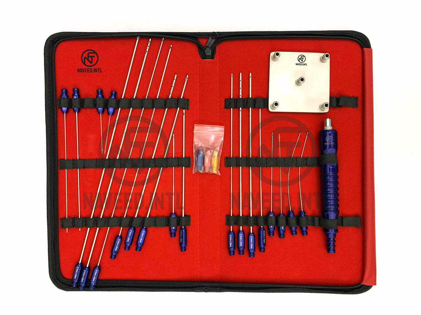 Full Body Liposuction Cannula Set with Syringe Stand Fat Grafting Plastic Surgery 25 Pieces Luer lock Kit