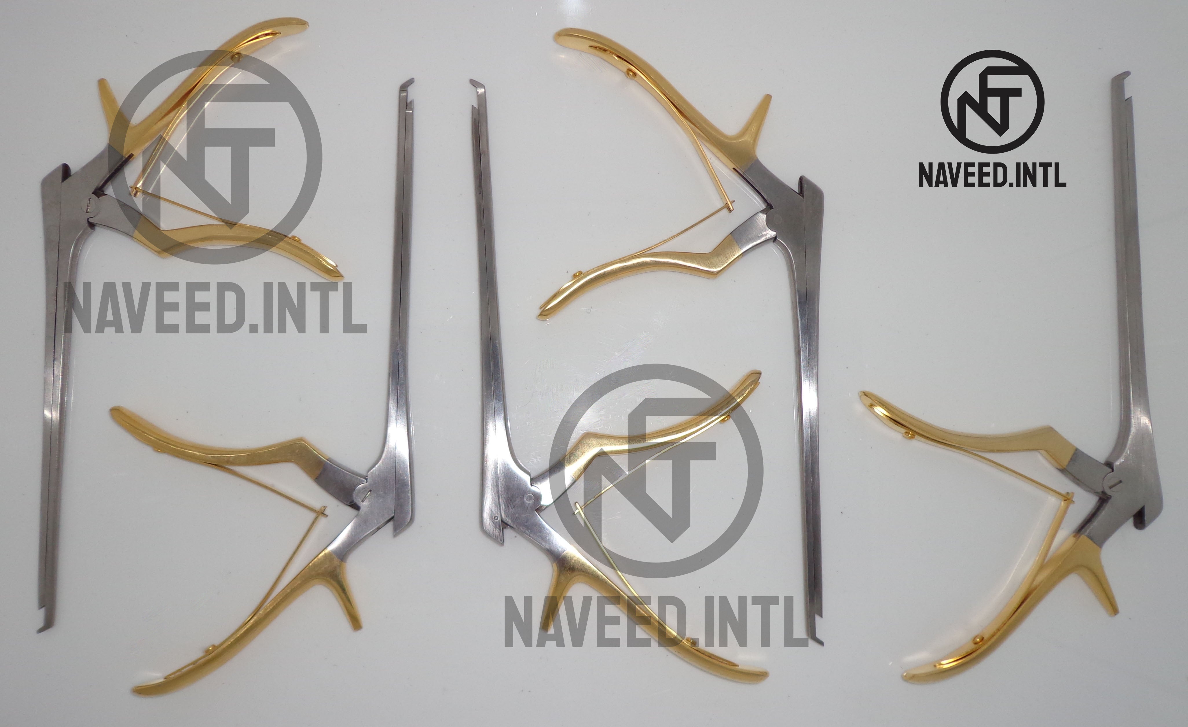 Kerrison Rongeur Set 7″ – 5 Pieces, Gold Plated, 40° Up-Bite Cervical ...