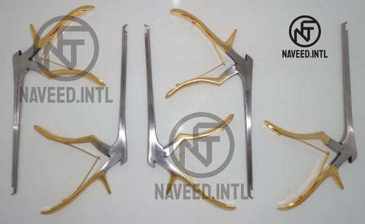 Kerrison Rongeur Set 7″ – 5 Pieces, Gold Plated, 40° Up-Bite Cervical & Orthopedic Surgical Instruments (1–5mm)