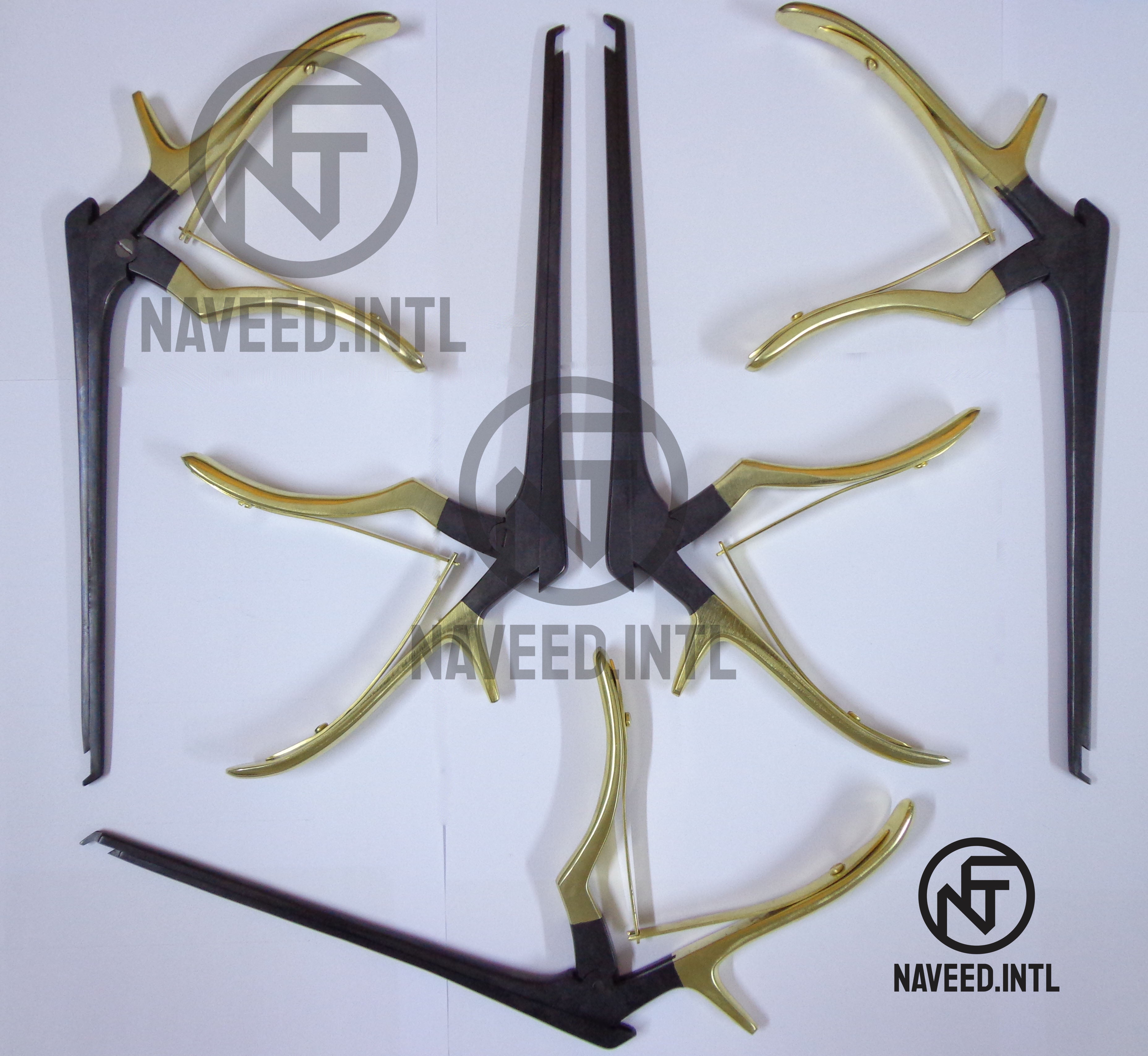 Kerrison Rongeur Set 7″ – 5 Pcs Black, Gold & Dull Finish, 40° Up-Bite ...