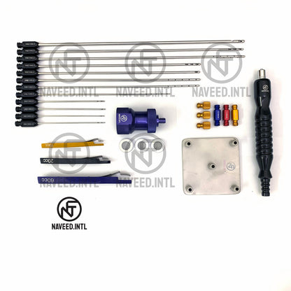 Liposuction cannula set 27-piece fat grafting and nano fat transfer kit with 5-in-1 syringe stand complete images