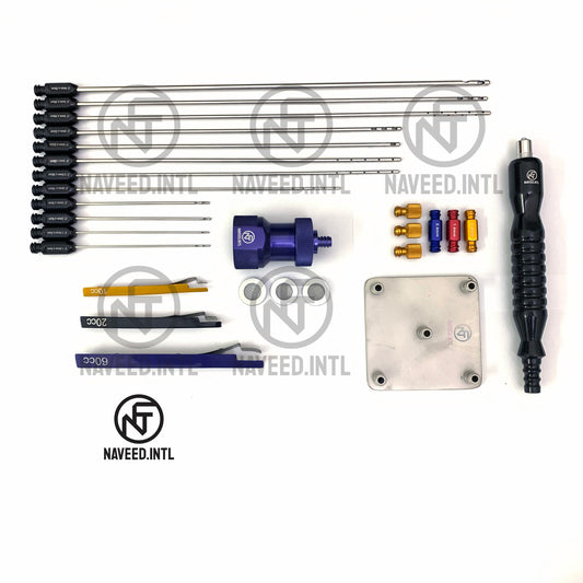 Liposuction cannula set 27-piece fat grafting and nano fat transfer kit with 5-in-1 syringe stand complete images