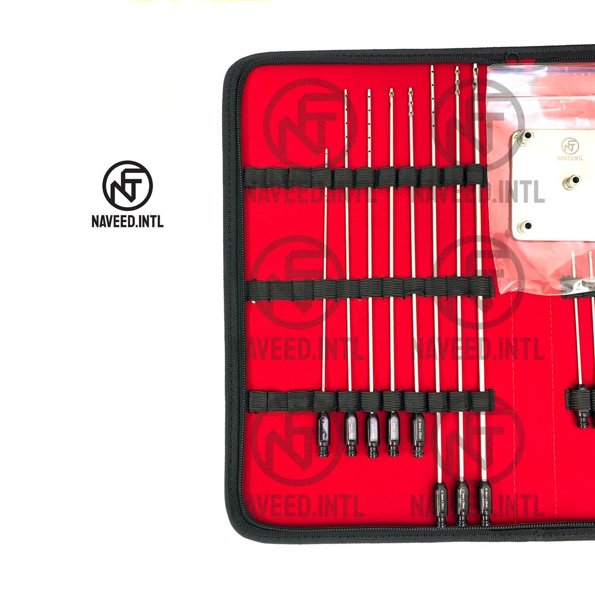 Liposuction Cannula Set, 27-Piece Fat Grafting & Nano Fat Transfer Kit with Syringe Stand 5 in One Black Color