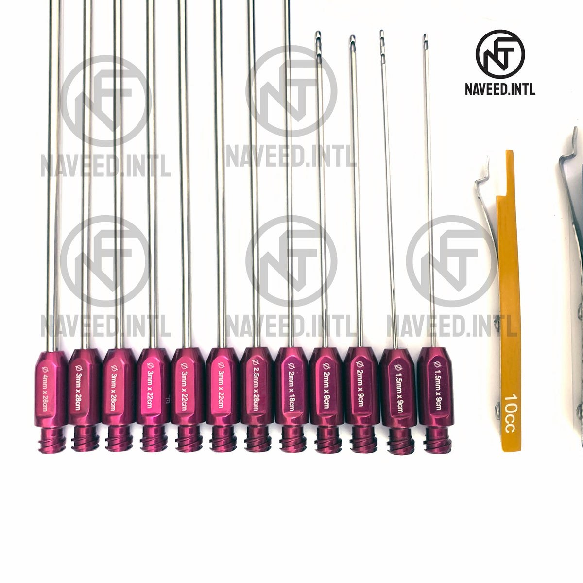 Liposuction Cannula Set, 27-Piece Fat Grafting & Nano Fat Transfer Kit with Syringe Stand 5 in One Maroon Color