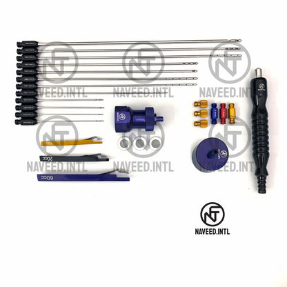 Liposuction Cannula Set, 27-Piece Fat Grafting & Nano Fat Transfer Kit with Syringe Stand Black