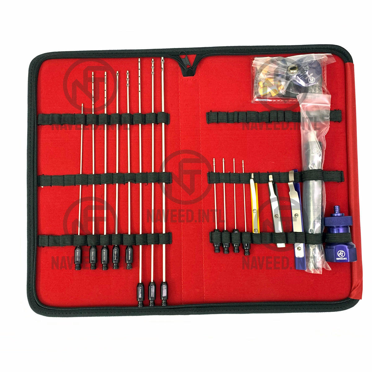 Liposuction Cannula Set, 27-Piece Fat Grafting & Nano Fat Transfer Kit with Syringe Stand Black